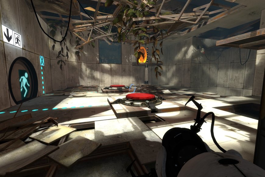 In the game 'Portal', who is the antagonist that guides the player through the test chambers?